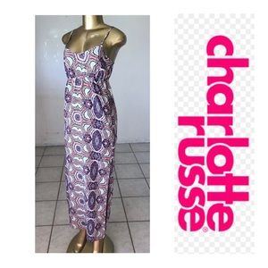 CHARLOTTE RUSSE Womens Size XS Sleeveless Tribal Print Maxi Dress